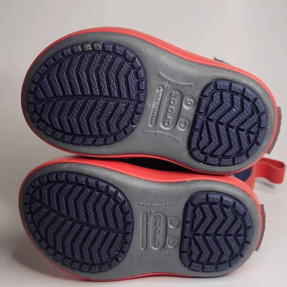 CROCS Lodgepoint Snow Boots Toddler Kids C6 Blue Gray Red Winter Rain Ski‎